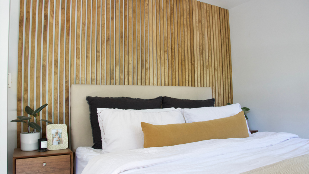 We DIY'ed This Trendy Multi-Dimensional Wood Slat Wall