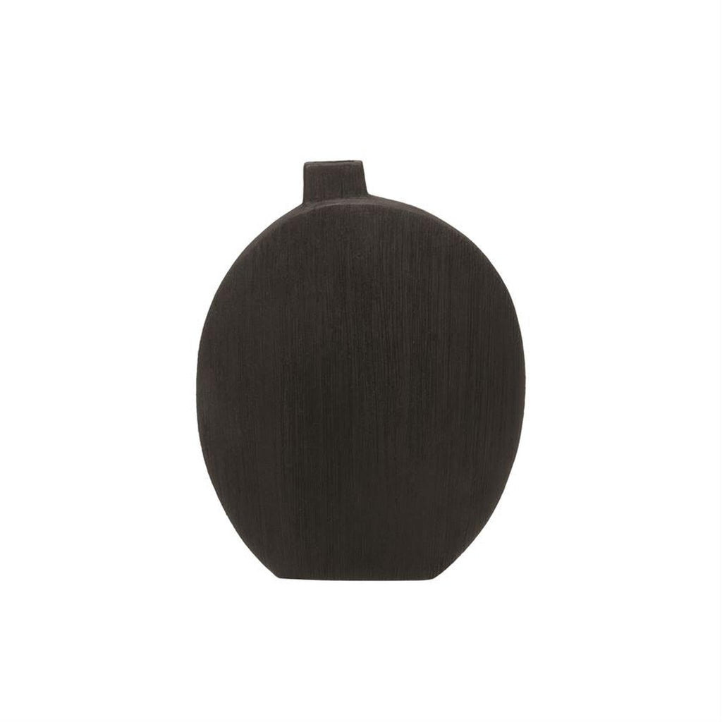 Textured Stoneware Vase, Matte Black, 7" x 2-1/2" x 9-1/4" pillow