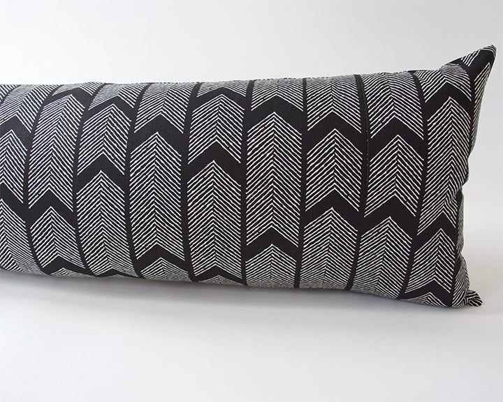 Boho Big Arrows in Black and White Throw Pillow for Sale by House