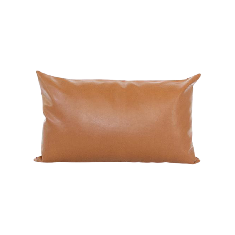 Tan leather clearance lumbar pillow