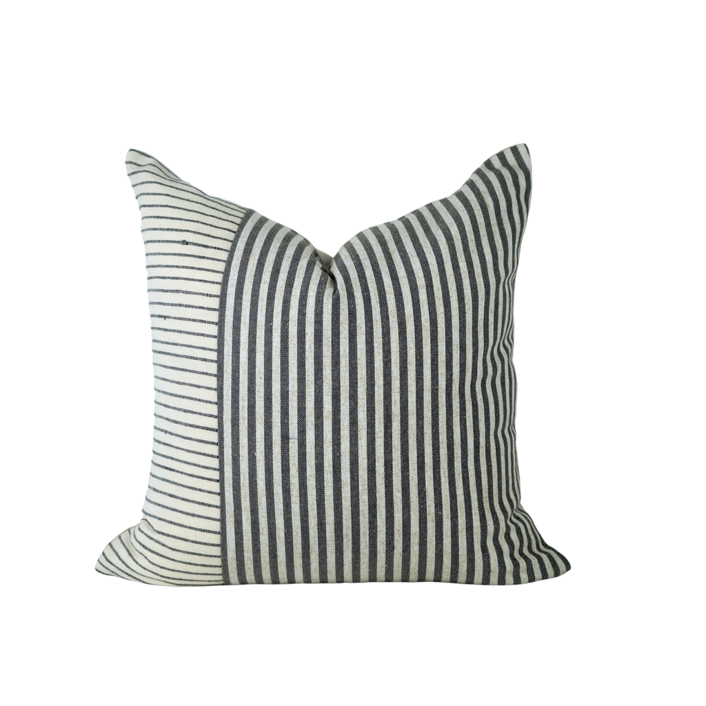 Mixed Black Nautical Stripe pillow