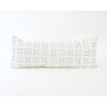 Printed Mud cloth - Black + White Extra Long Lumbar Pillow - 14x36 pillow