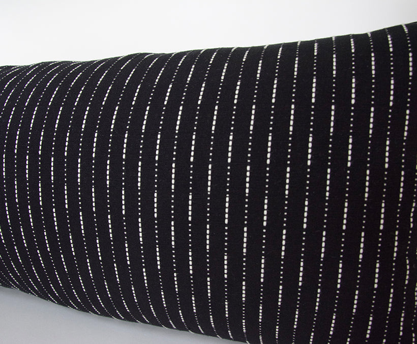 Black Woven Running Stitch pillow