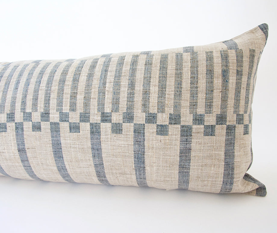 Striped Bluesmoke Extra Long Lumbar Pillow - 14x36 pillow