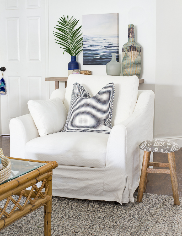 White armchair slipcover cheap