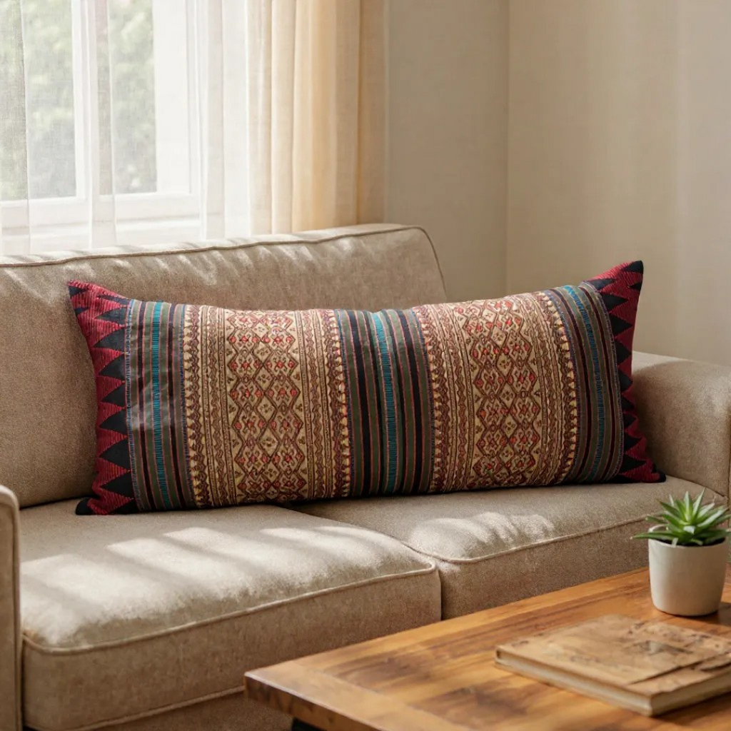 Aienla Naga Tribal Lumbar Pillow