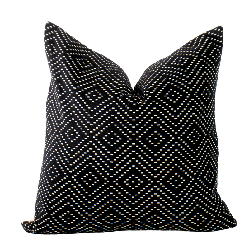 Black Woven Diamond Dash pillow