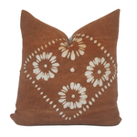 Amber Flowers Mudcloth Pillow