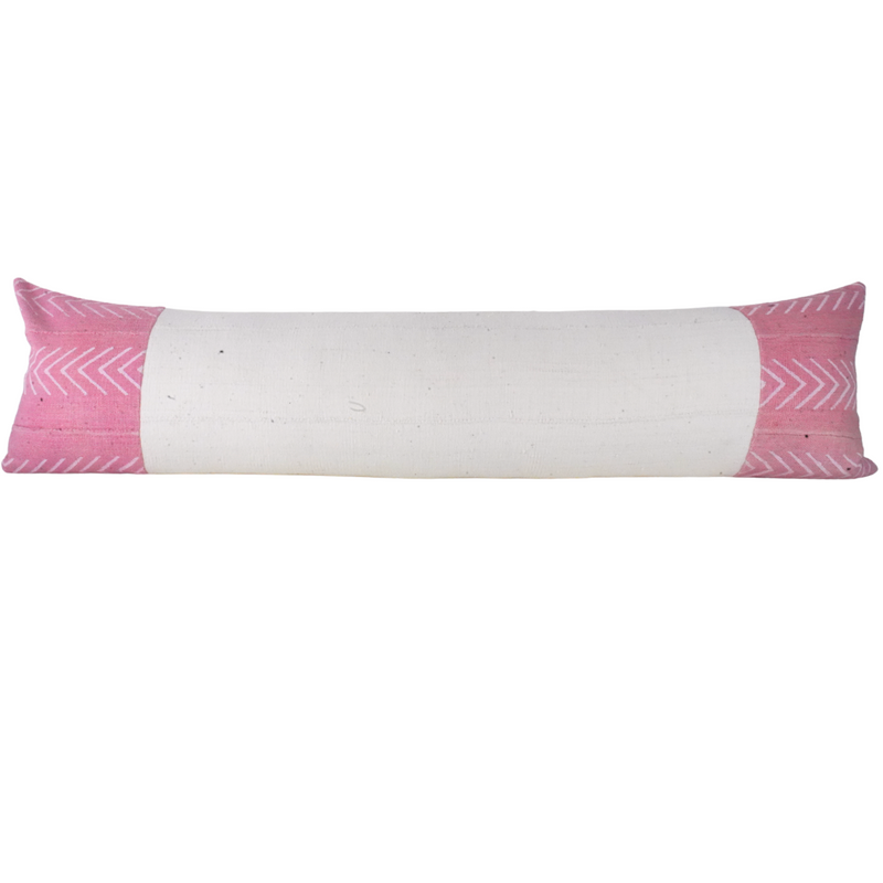 Mixed Soft Pink Mud Cloth Extra Long Lumbar