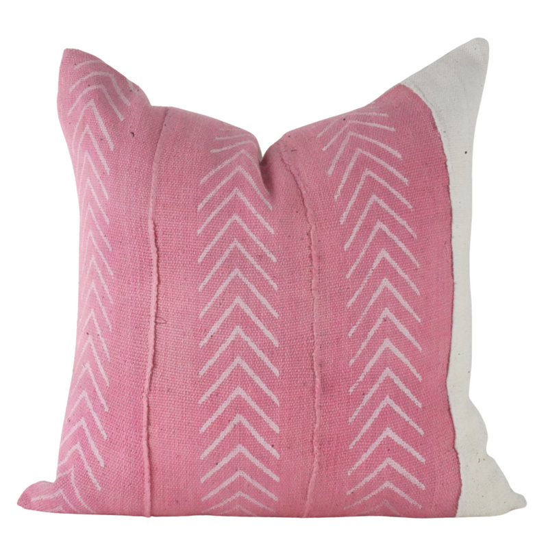 Mixed Light Pink Mud Cloth Pillow