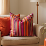 Handwoven Pink Stripes Pillow