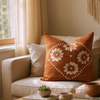 Amber Flowers Mudcloth Pillow