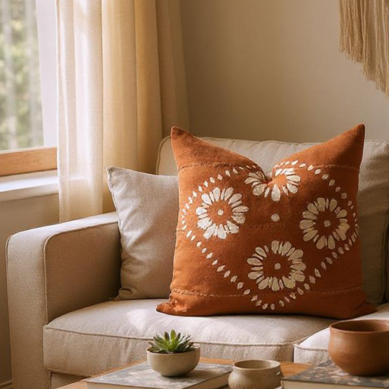 Amber Flowers Mud Cloth
