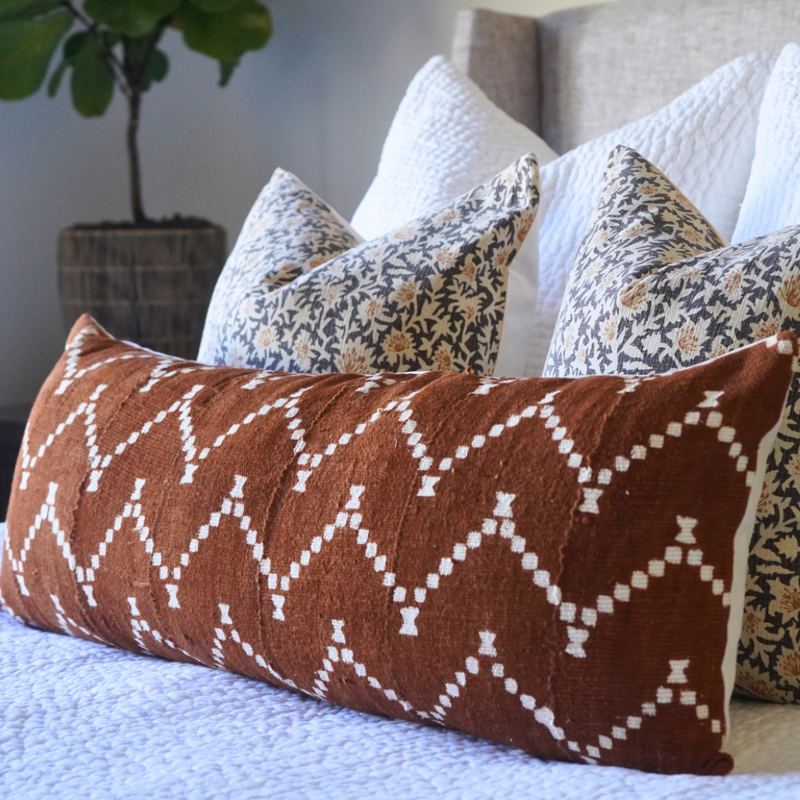 Deep Amber Zig Zag Mud Cloth