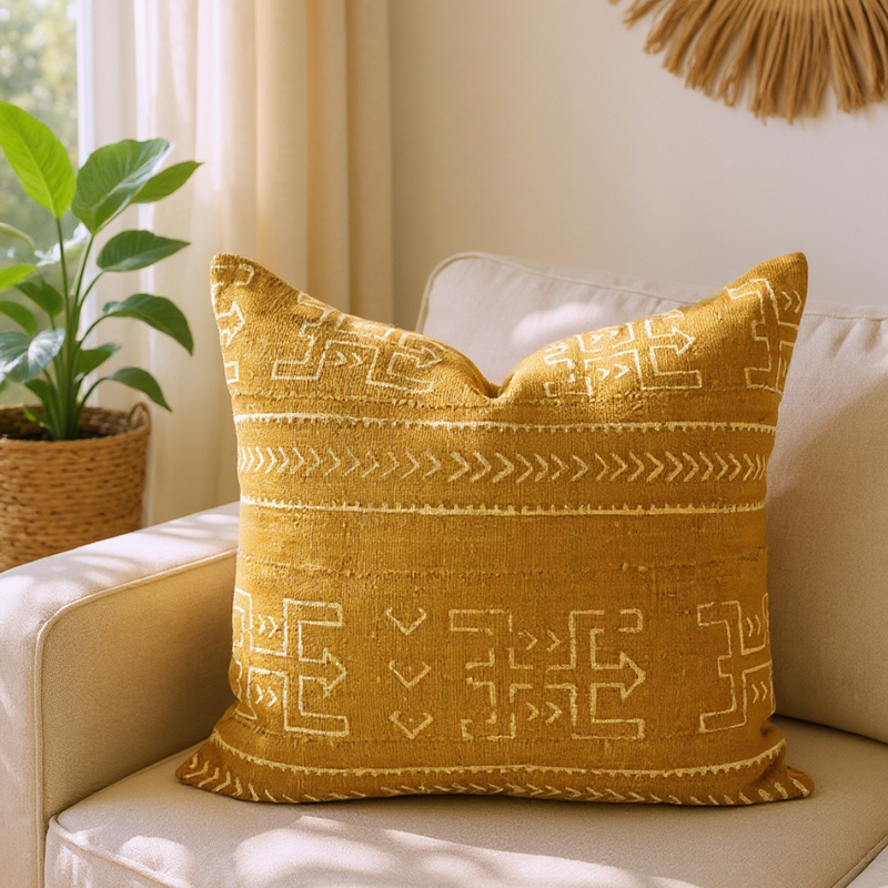 Mustard Tribal Mud Cloth