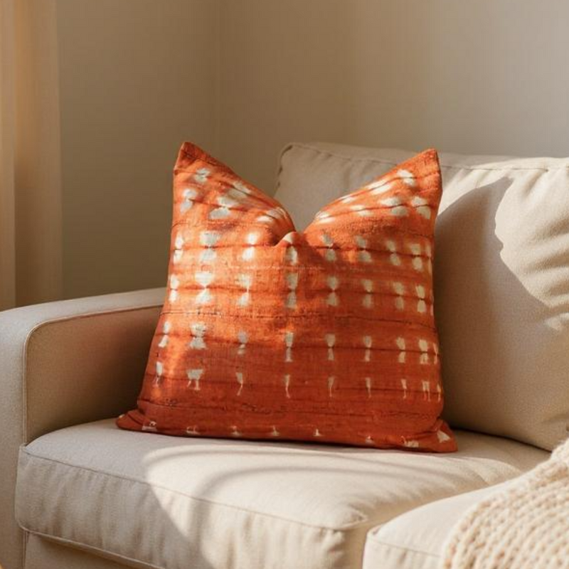 Citrus Butterfly Vintage Mud Cloth