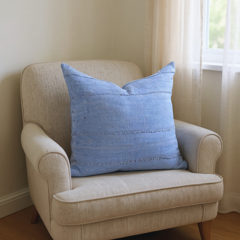 Solid Blue Mudcloth
