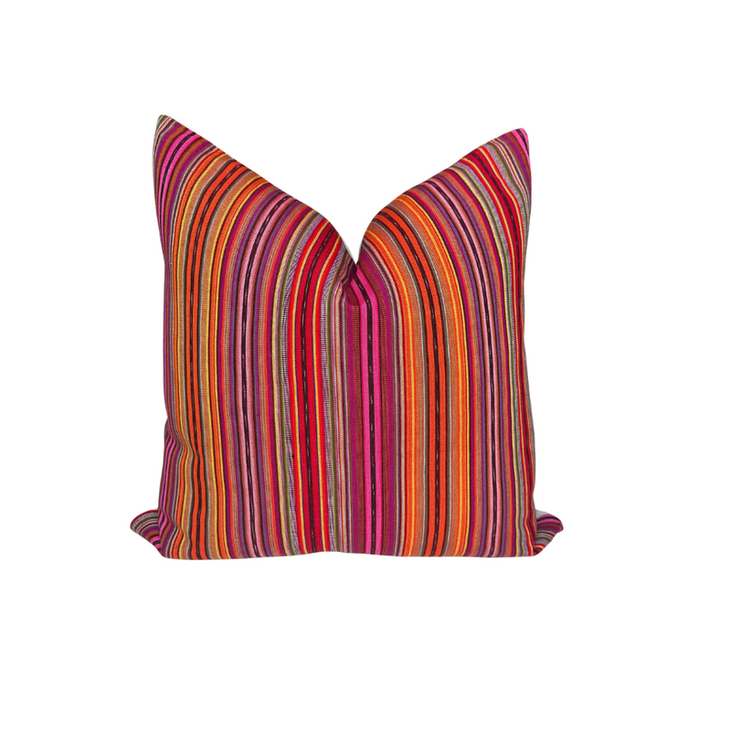 Handwoven Pink Stripes Pillow