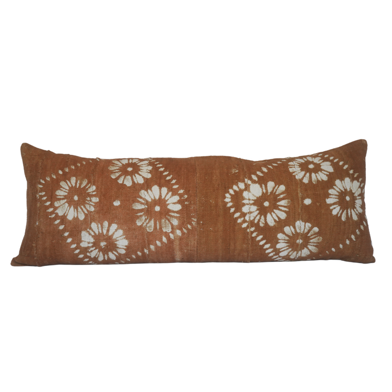 Amber Flowers Mud Cloth Lumbar