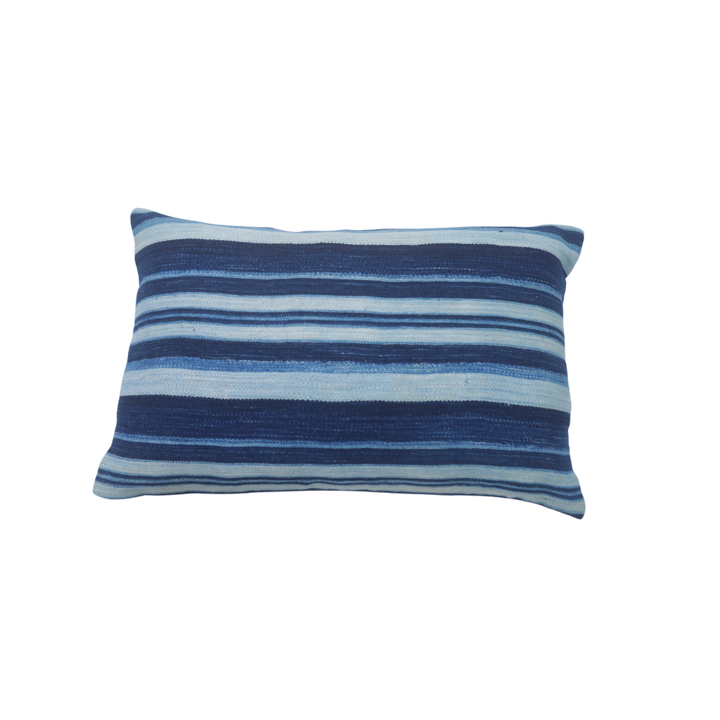 Aqua Blue Vintage Indigo Stripes