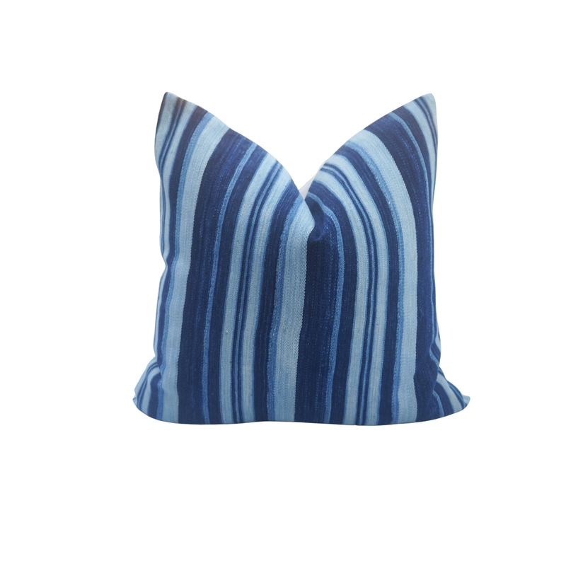 Aqua Blue Vintage Indigo Stripes