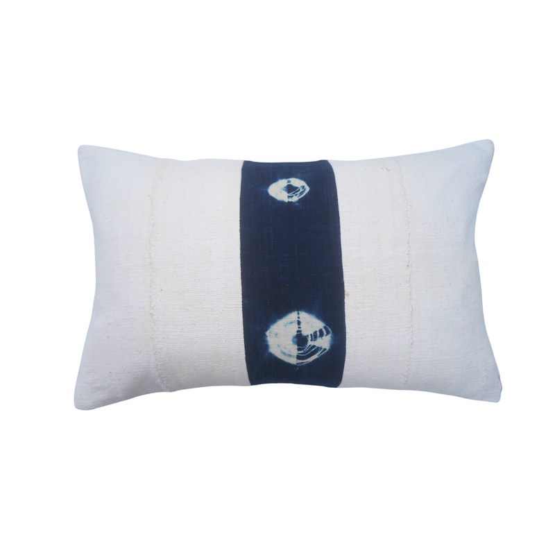Mixed White Mudcloth and Circles Indigo