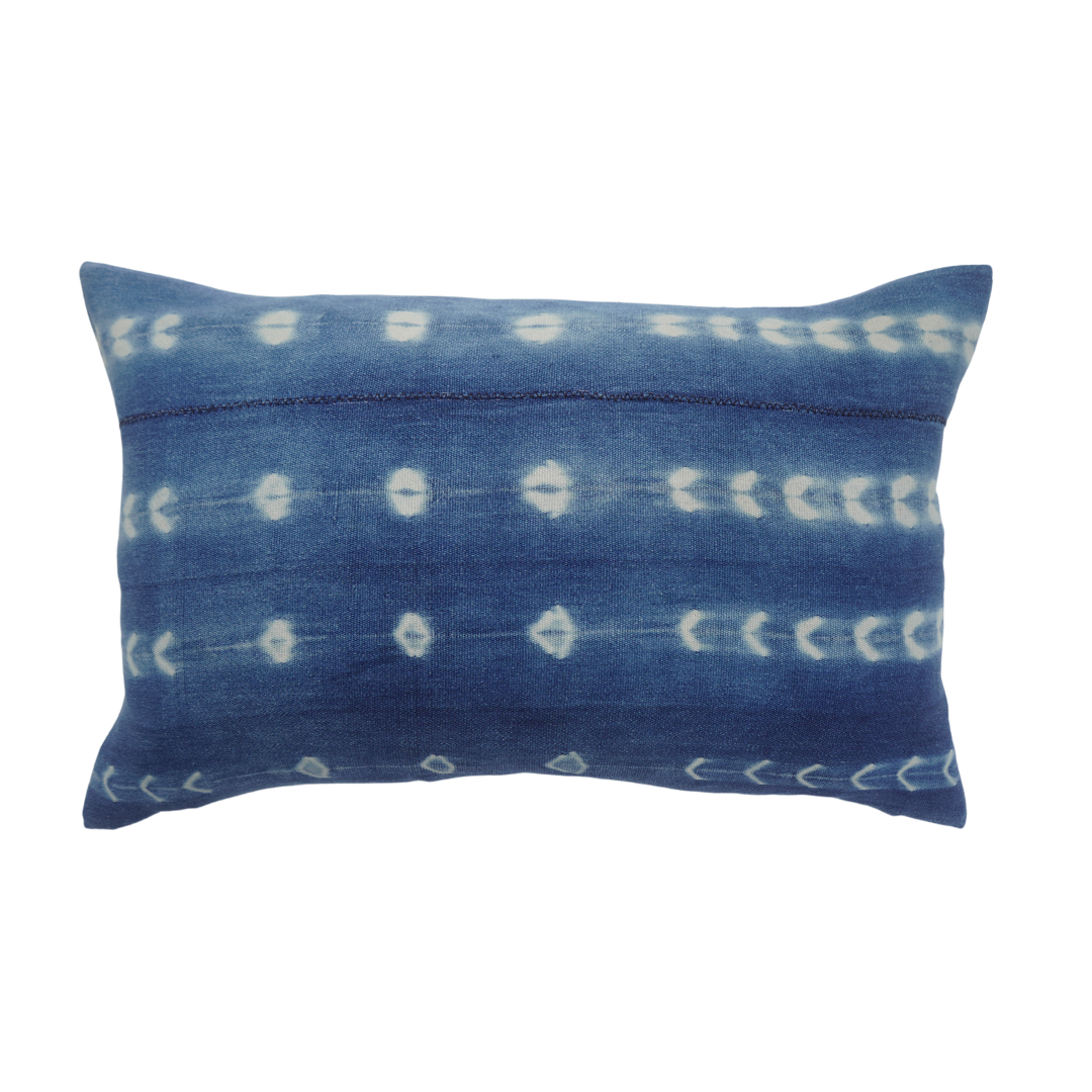 Blue mudcloth pillow hot sale