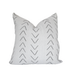 White with Grey Arrows Mud Cloth