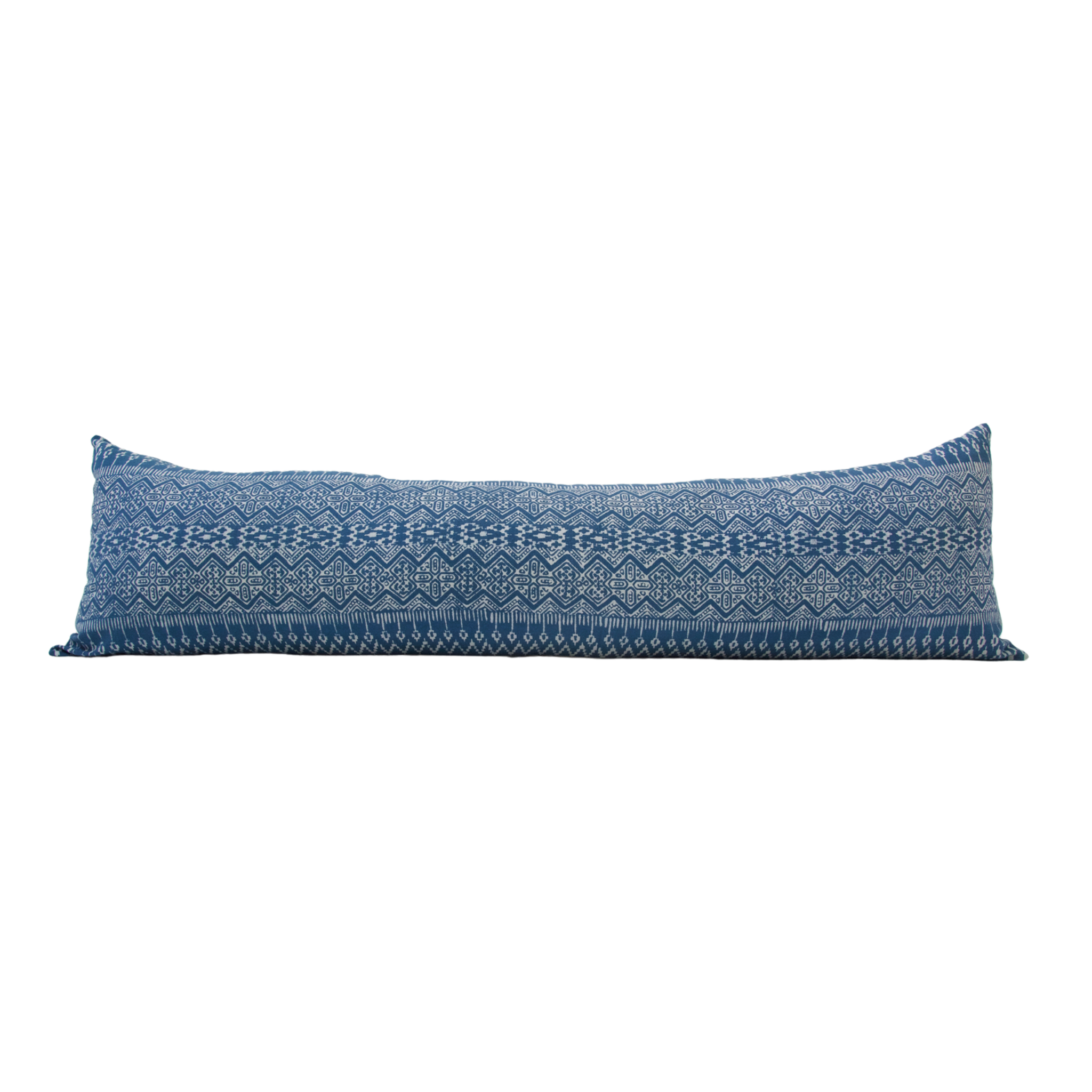Batik Extra Long Lumbar Pillow Blue 14x50 Homies