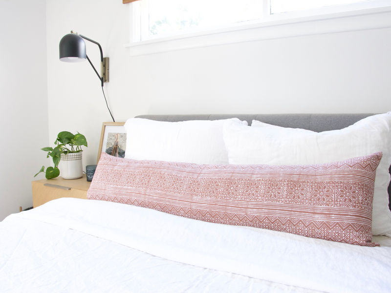 Batik Extra Long Lumbar Pillow Case - Blush #1 - 14x50