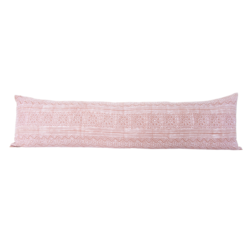 Batik Extra Long Lumbar Pillow Case - Blush #1 - 14x50 pillow