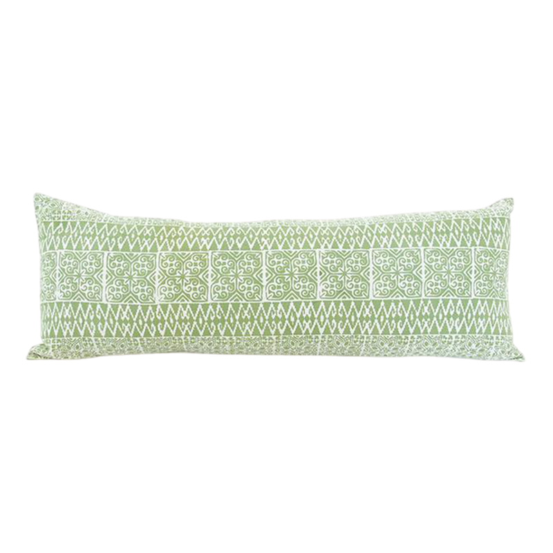 Batik Extra Long Lumbar Pillow - Green - 14x36 pillow