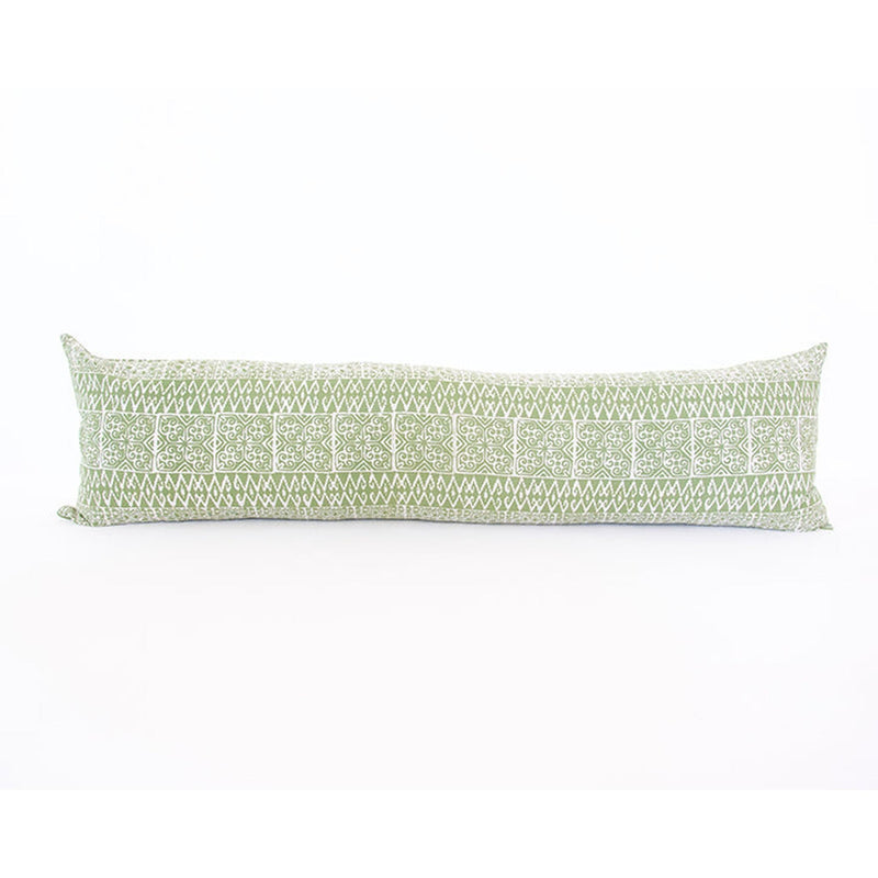 Batik Extra Long Lumbar Pillow - Green - 14x50 pillow