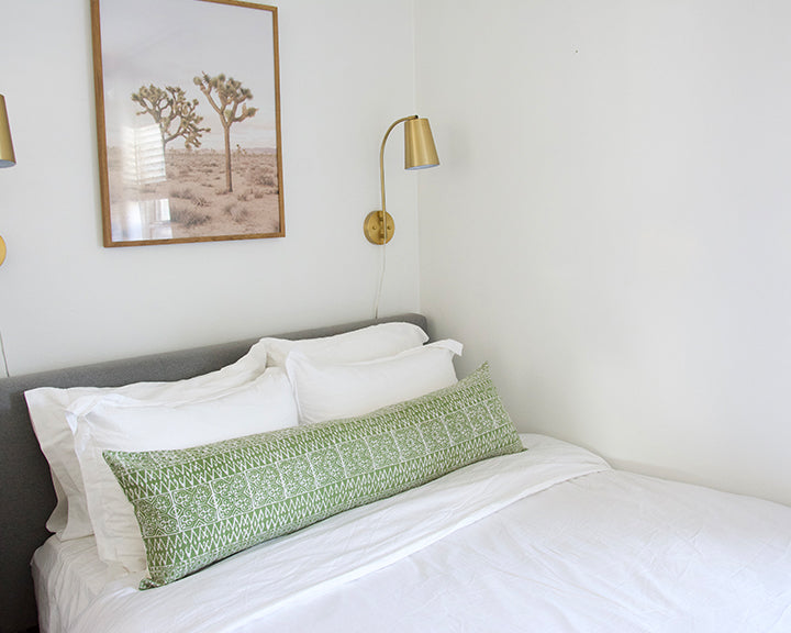 Batik Extra Long Lumbar Pillow - Green - 14x50