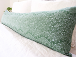 Batik Extra Long Lumbar Pillow Case - Green & Baby Blue - 14x50