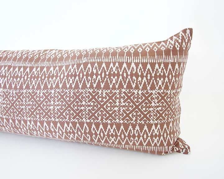 Batik Extra Long Lumbar Pillow Case - Mocha - 14x36