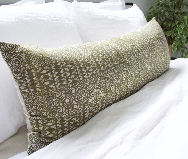 Moss green lumbar clearance pillow