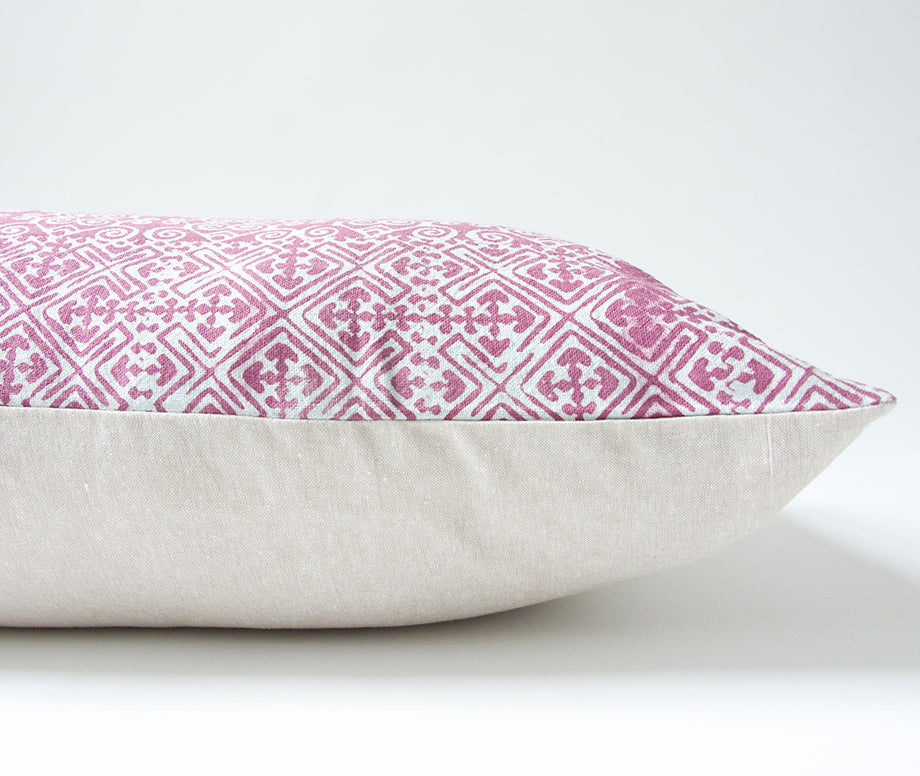 Batik Extra Long Lumbar Pillow Case - Pink - 14x36