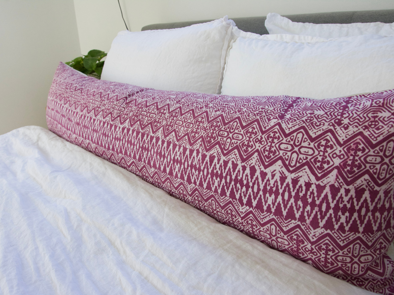 Batik Extra Long Lumbar Pillow - Pink - 14x50