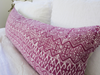 Batik Extra Long Lumbar Pillow #1 - Pink - 14x36