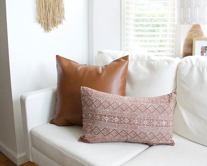 Batik Lumbar Pillow - Blush - 14x22