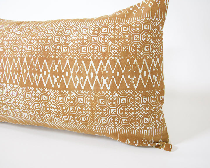 Batik Lumbar Pillow Case - Rust - 14x22