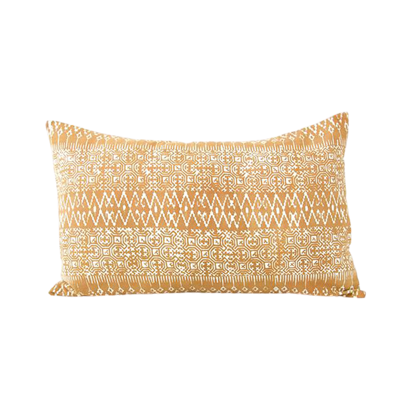 Batik Lumbar Pillow Case - Rust - 14x22 pillow