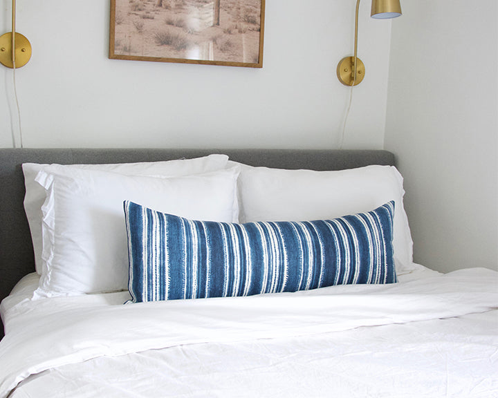 Beach House Blues Extra Long Lumbar Pillow Case - 14x36