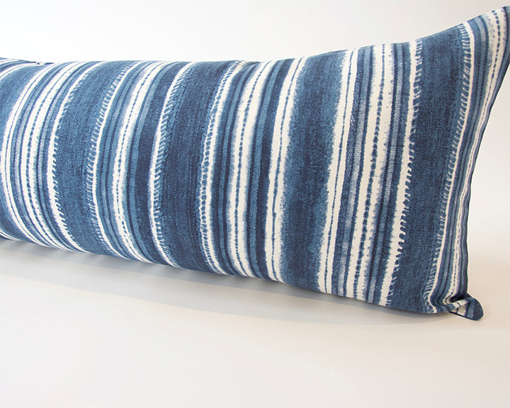 Beach House Blues Extra Long Lumbar Pillow Case - 14x36