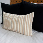 Nude, Cream & Black Striped Lumbar Pillow - 14x22