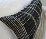 Black Bhujodi Extra Long Lumbar Pillow #1 - 14x36