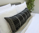 Black Bhujodi Extra Long Lumbar Pillow #1 - 14x36