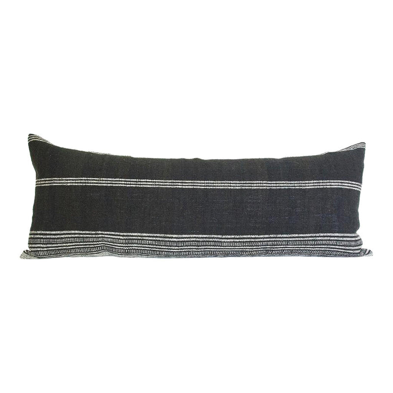 Black Bhujodi Extra Long Lumbar Pillow #2 - 14x36 pillow