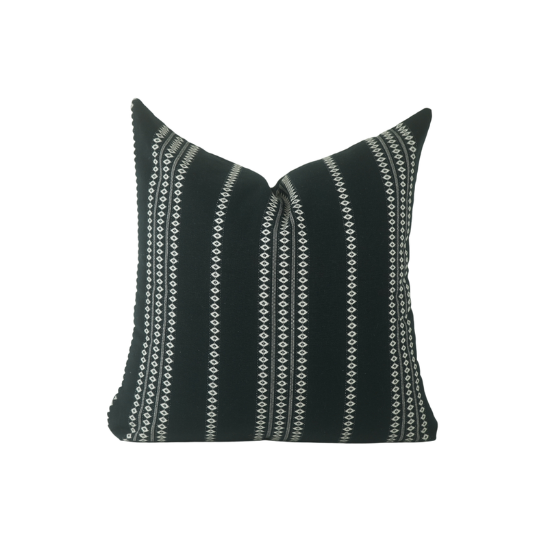 Black Diamond Striped Accent Pillow pillow